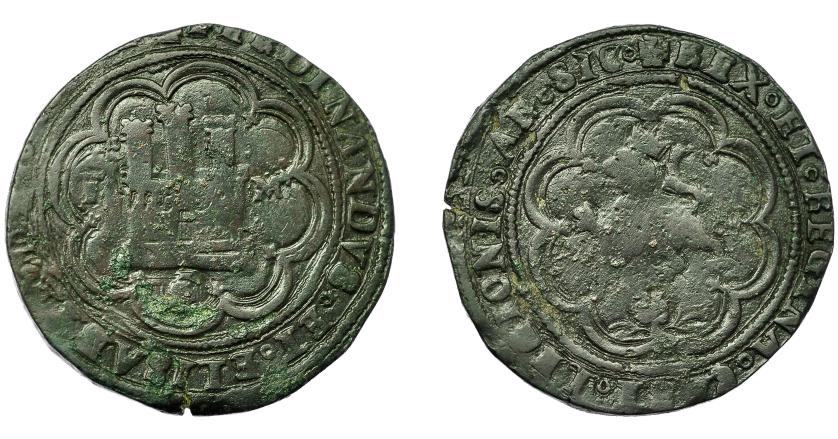 2417 - REYES CATÓLICOS. 4 maravedís. Toledo. T-M. AE 9,86 g. 30,2 mm. AC-152. BC. Escasa.