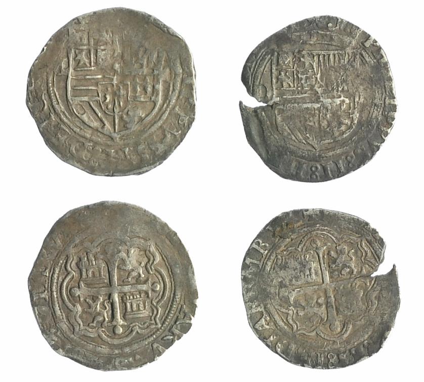 2453   -  FELIPE II. Lote de 2 monedas de 1 real. México, M-O y O-M. AC 224 y 225. BC+/MBC-.
