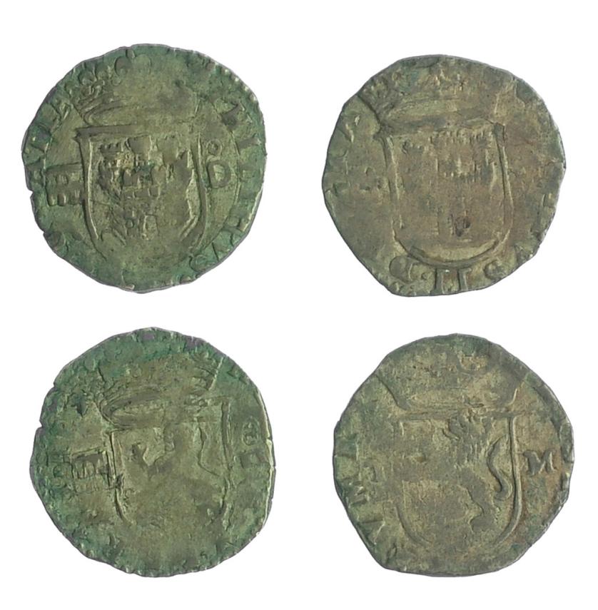 2454   -  FELIPE II. Lote de 2 cuartillos. Toledo y Segovia. AC 80 y 81. BC/BC+.