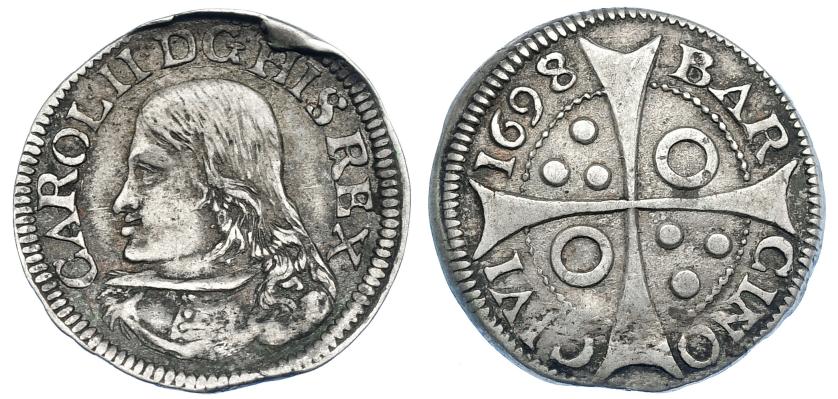 2541   -  CARLOS II. Croat. 1698. Barcelona. AC-212. Alabeada. MBC.