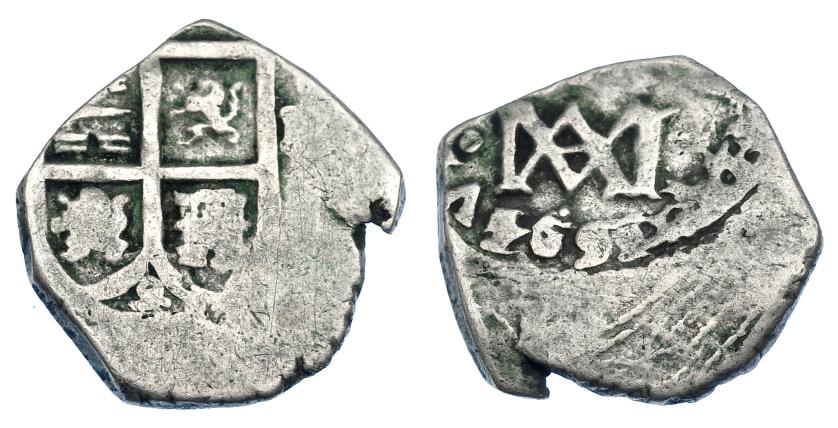 2547   -  CARLOS II. 2 reales. 1694/3. Marca de ceca no visible, posiblemente Sevilla. AC-tipo 80. Vanos. BC+. Rara.