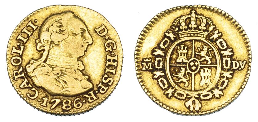 2558   -  CARLOS III. 1/2 escudo. 1786. Madrid. DV. VI-1065. Rayitas de ajuste en rev. MBC-/MBC.