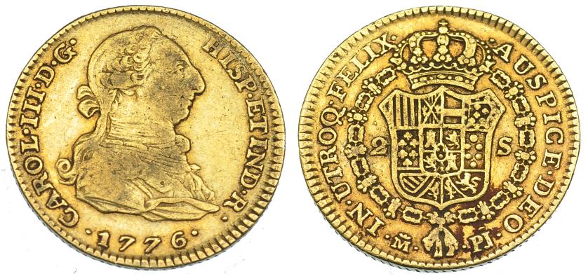 2563   -  CARLOS III. 2 escudos. 1776. Madrid. PJ. VI-1288. MBC-.