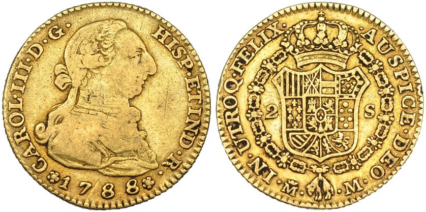 2565   -  CARLOS III. 2 escudos. 1788. Madrid. M. VI-1297. MBC-.