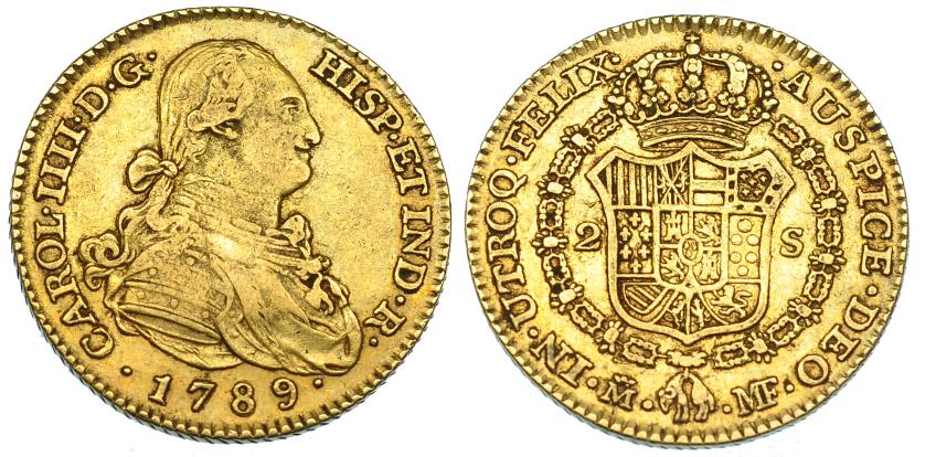 2573   -  CARLOS IV. 2 escudos. 1789. Madrid. MF. VI-1039. MBC-/MBC.