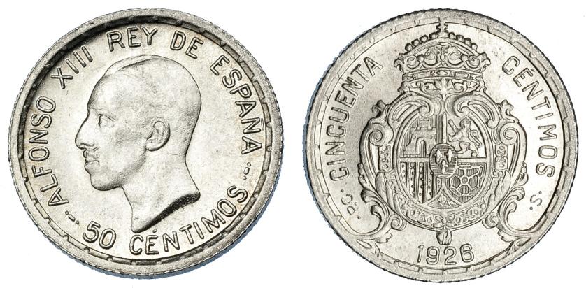 2597   -  ALFONSO XIII. 50 céntimos. 1926. Madrid. PCS. VII-148. SC.