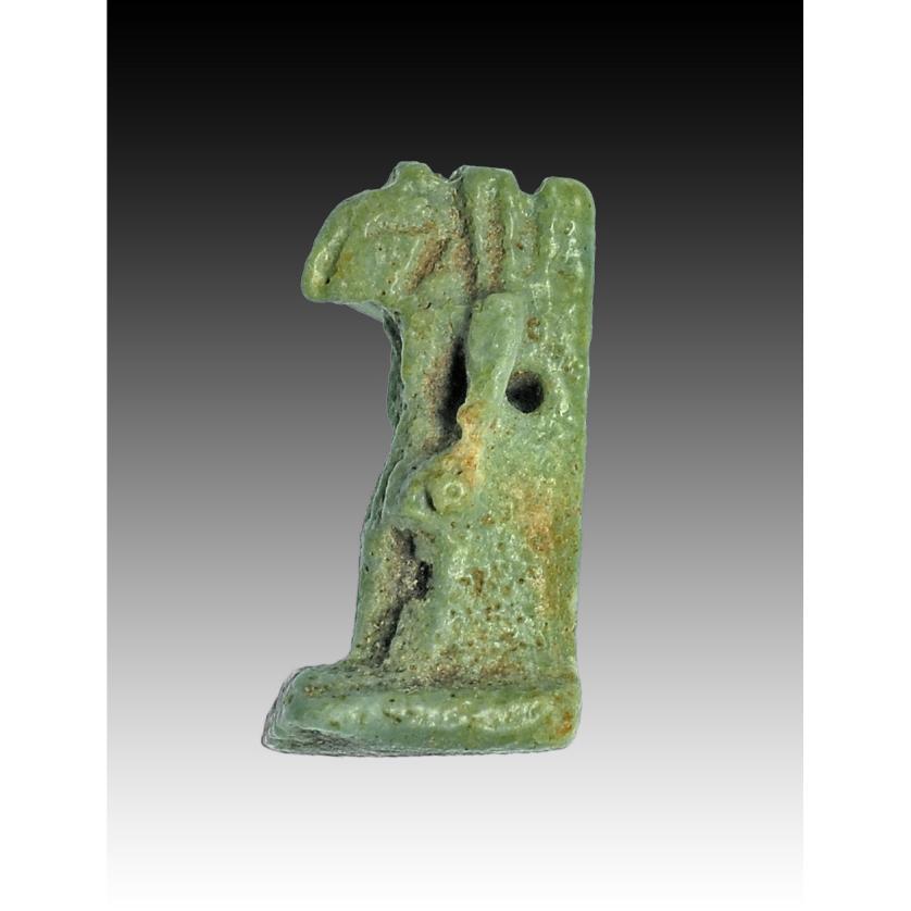 2654   -  EGIPTO. Baja Época. Amuleto con representación de dios Thot (664-332 a.C.). Fayenza. Altura 19 mm