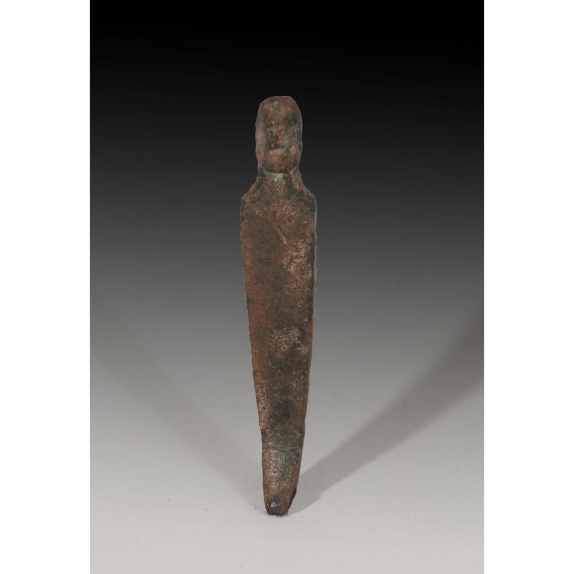 2665   -  HISPANIA ANTIGUA. Cultura ibérica. Exvoto (VI-II a.C.). Bronce. Longitud 4,4 cm.