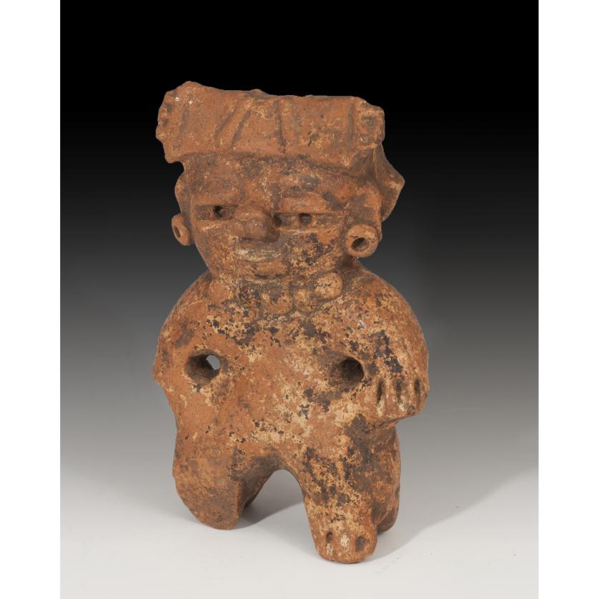 2748   -  PREHISPÁNICO. Figura antropomorfa (Pre-Maya-El Salvador 300-100 a.C.). Terracota. Altura 15,8 cm. 