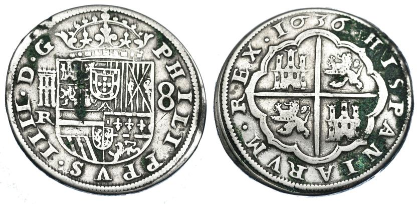 1035   -  FELIPE IV. 8 reales. 1636. Segovia R. AC-1610. Oxidaciones. MBC-.