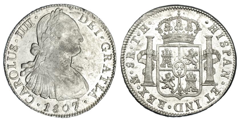 1109   -  CARLOS IV. 8 reales. 1807. México. TH. VI-805. R.B.O. EBC/EBC+.