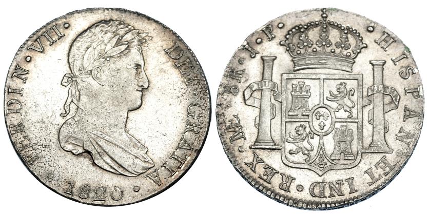 1135   -  FERNANDO VII. 8 reales. 1820. Lima. JP. VI-1051. Golpecito en gráfila y ligera plata agria. R.B.O. EBC+.
