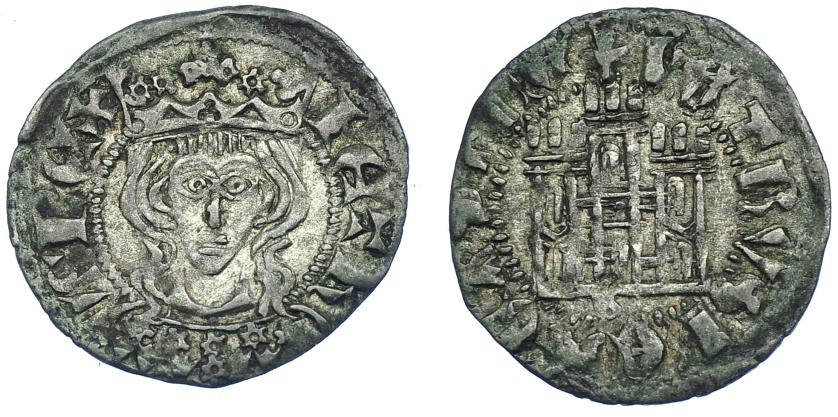 701   -  REINOS DE CASTILLA Y LEÓN. PEDRO I. Cornado. Burgos. Busto de frente. VE 0,93 g. 19,3 mm. III-396. BMM-547. EBC-/MBC+. Muy escasa en esta conservación.