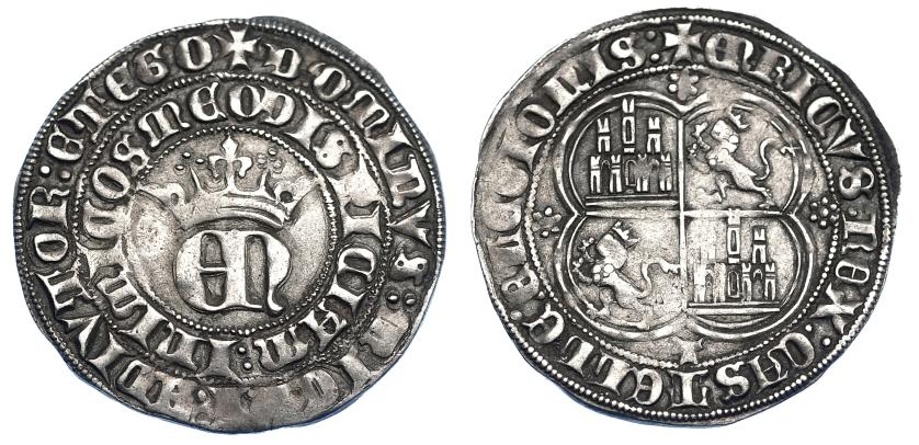 714   -  REINOS DE CASTILLA Y LEÓN. ENRIQUE II. Real. Toledo. AR 3,48 g. 27,2 mm. III-407. BMM-554. MBC.