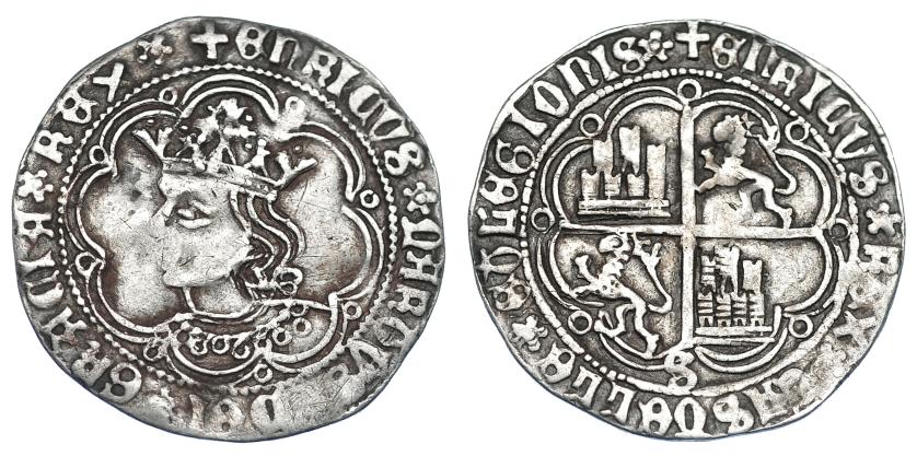 747   -  REINOS DE CASTILLA Y LEÓN. ENRIQUE IV. Real. Sevilla. AR 3,25g. 26,6 mm. III-685. BMM-894.1. MBC-.