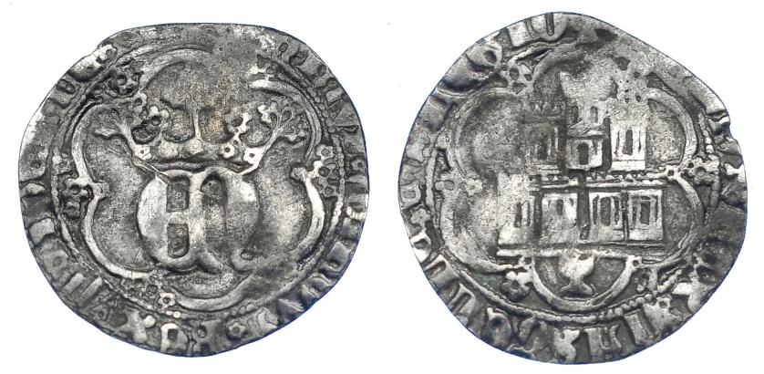 753   -  REINOS DE CASTILLA Y LEÓN. ENRIQUE IV. 1/2 real. Cuenca. AR 1,25 g. 18 mm. III-700. BMM-922. BC+. Escasa.
