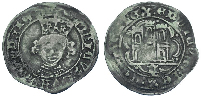 763   -  REINOS DE CASTILLA Y LEÓN. ENRIQUE IV. Cuartillo. Guadalajara. Marca G gótica minúscula. AR 2,36 g. 27,4 mm. III-745.2. BMM-1012-5. BC+. Escasa.