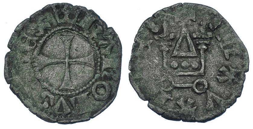 778   -  REINO DE NAVARRA. CARLOS EL MALO (1349-1387). Carlín negro. Ley. en anv. NAVARRE. VE 0,88 g. 17,5 mm. IV-235. MBC-. Muy escasa.