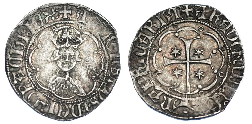 813   -  CORONA DE ARAGÓN. ALFONSO EL MAGNÁNIMO (1416-1458). Real. Mallorca. Marcas estrellas. AR 3,30 g. 24,7 mm. IV-832. MBC/MBC+. Escasa.