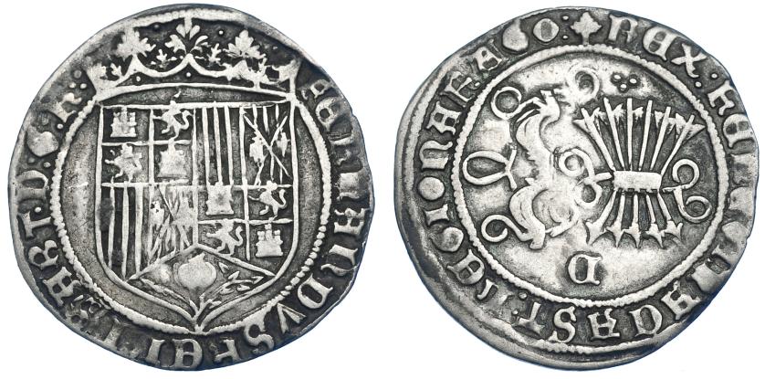 833   -  REYES CATÓLICOS. Real. Cuenca. Sin marcas. AR 3,03 g. 26,3 mm. AC-337. MBC/MBC-. Escasa.