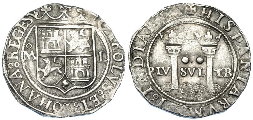 877   -  JUANA Y CARLOS. 2 reales. México. Mº-L. AC-101 vte. MBC.