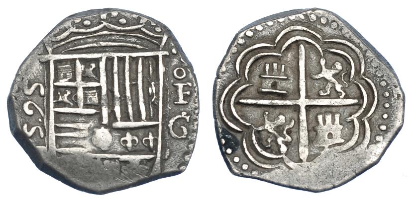 942   -  FELIPE II. Real. 1595. Granada. F. AC-203. MBC.