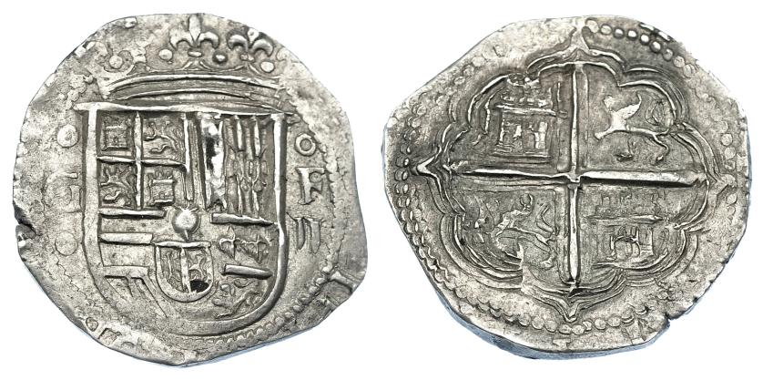 948   -  FELIPE II. 2 reales. S/F. Granada. F. AC-319. MBC+. Escasa.