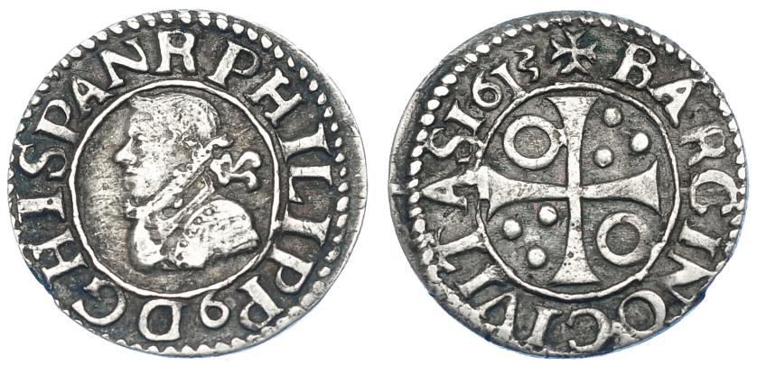 987   -  FELIPE III. 1/2 croat. 1613. Barcelona. AC-378. MBC.