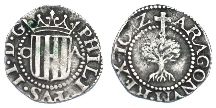 990   -  FELIPE III. 1/2 real. 1612. Zaragoza. AC-443. MBC. Escasa en esta conservación.