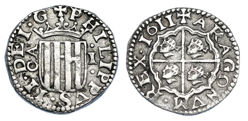 996   -  FELIPE III. Real. 1611. Zaragoza. AC-575. MBC.