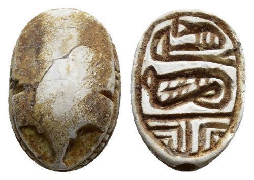 78   -  EGIPTO. Escarabeo. Fayenza. 12,1 mm. II Período Intermedio. Mustaki Collection.