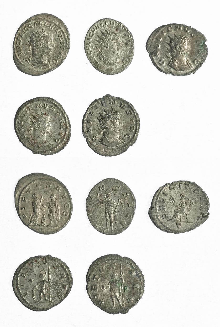 275   -  IMPERIO ROMANO. Lote de 5 antoninianos: Galieno (4) y Valeriano I (1). Con P.O. BC+/MBC+.