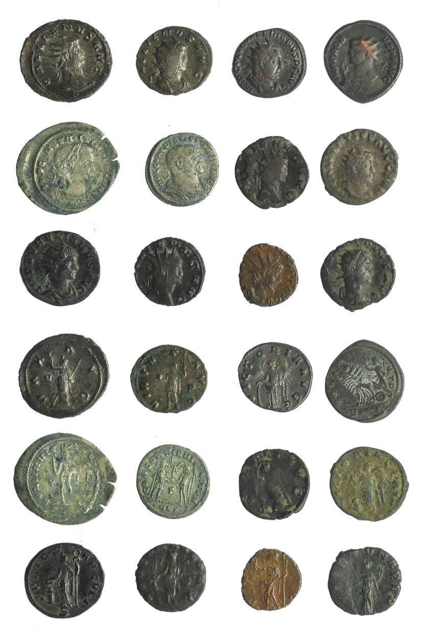 276   -  IMPERIO ROMANO. Lote de 11 antoninianos y 1 follis. BC+/MBC-.