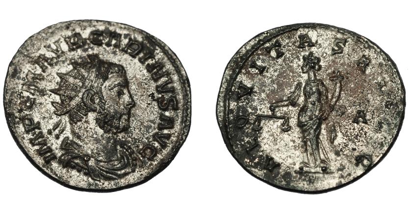 372   -  IMPERIO ROMANO. CARINO. Antoniniano. Roma (283-285). R/ Aequitas a izq. con balanza y cornucopia; AEQVITAS AVGG. VE 3,80 g. 22,4 mm. RIC-238. R.P.O. EBC-.