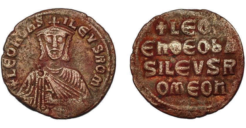 393   -  IMPERIO BIZANTINO. LEÓN VI. Follis. Constantinopla (886-912). AE 6,77 g. 25,2 mm. SBB-1729. Pátina rojiza. MBC.
