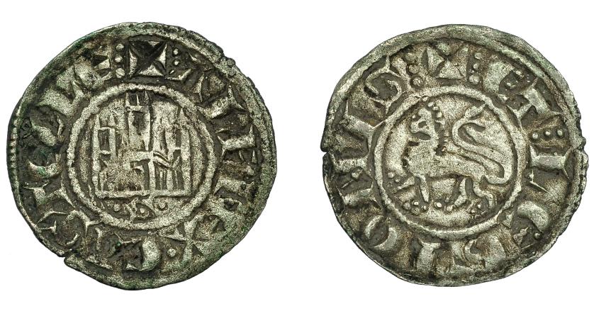 428   -  REINOS DE CASTILLA Y LEÓN. ALFONSO X. Pepión-dinero. Sevilla. S entre puntos. VE 0,98 g. 19,1 mm. III-254.1. BMM-348.1. MBC.