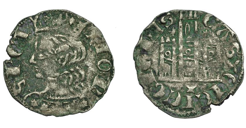 452   -  REINOS DE CASTILLA Y LEÓN. ALFONSO XI. Cornado. Cuenca. *-*/ cuenco. VE 0,71 g. 17,8 mm. III-336.1. BMM-473.1. Oxidaciones. MBC-.