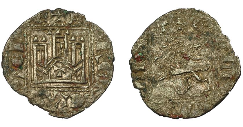 465   -  REINOS DE CASTILLA Y LEÓN. ALFONSO XI. Novén. Toledo. T en puerta. VE 0,67 g. 18 mm. III-359.1. BMM-487. Pequeñas roturas al borde. MBC+/MBC-.