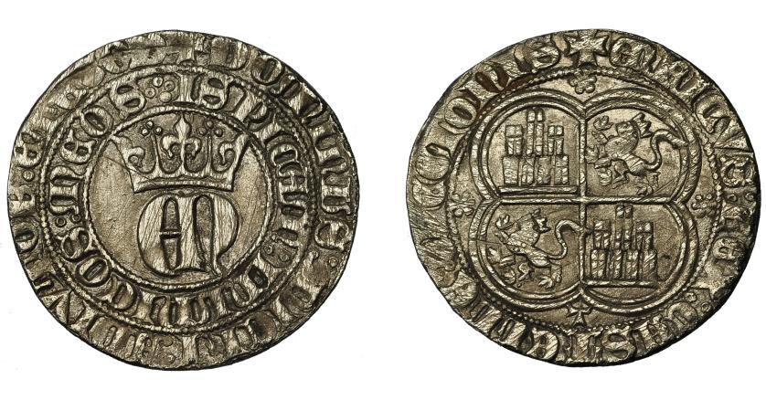 467   -  REINOS DE CASTILLA Y LEÓN. ENRIQUE II. Real. Toledo. AR 2,84 g. 24,8 mm. III-407. BMM-554. Finas rayas. MBC+.