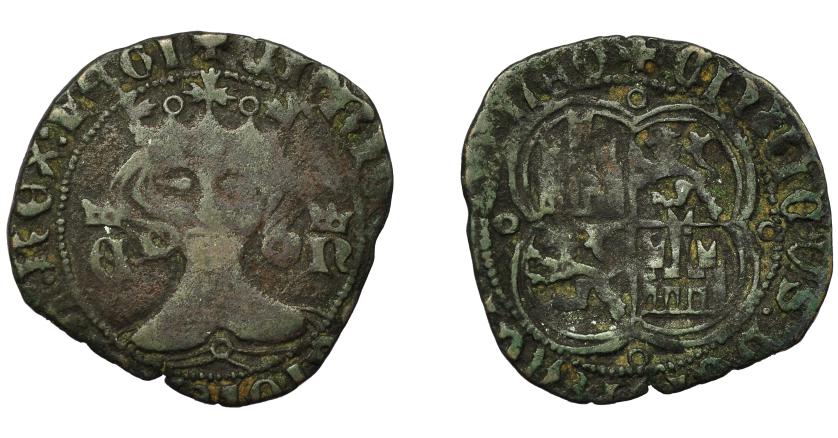 469   -  REINOS DE CASTILLA Y LEÓN. ENRIQUE II. Real de vellón sin ceca. VE 2,33 g. 23,6 mm. III-432. BMM-589. BC+/MBC-.