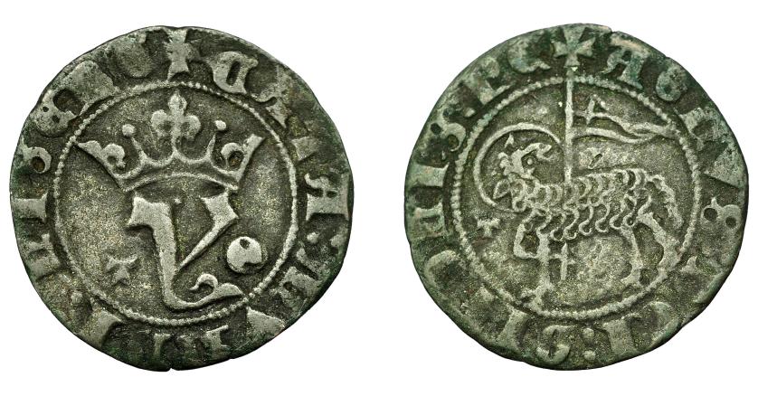 475   -  REINOS DE CASTILLA Y LEÓN. JUAN I. Blanca del Agnus Dei. Toledo. T/T-O. VE 1,44 g. 20,1 mm. III-557.1. BMM-731.1. MBC-.