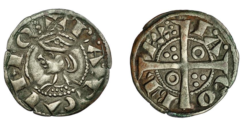 495   -  CORONA DE ARAGÓN. JAIME EL CONQUISTADOR (1213-1276). Dinero. Barcelona. IA en anillo. VE 0,96 g. 17,2 mm. IV-310. MBC+.