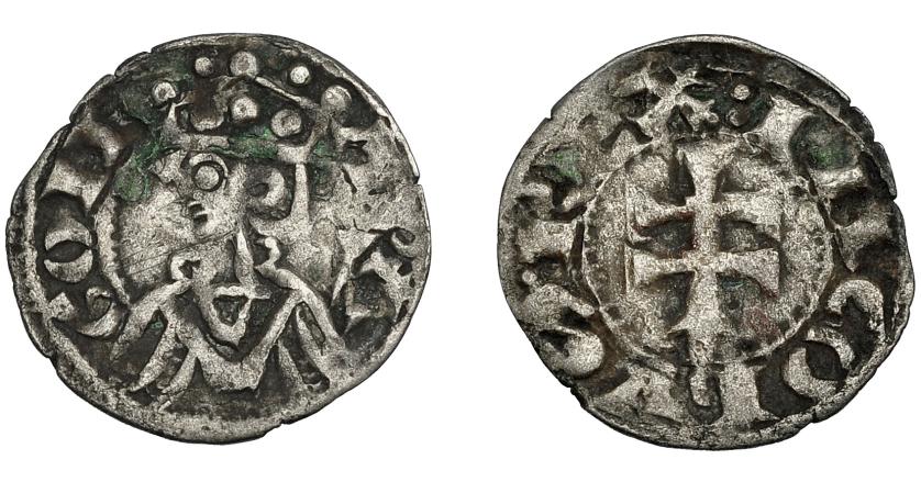 497   -  CORONA DE ARAGÓN. JAIME EL CONQUISTADOR (1213-1276). Dinero. Aragón. AR 0,94 g. 18,3 mm. IV-318. Leves oxidaciones. MBC-.