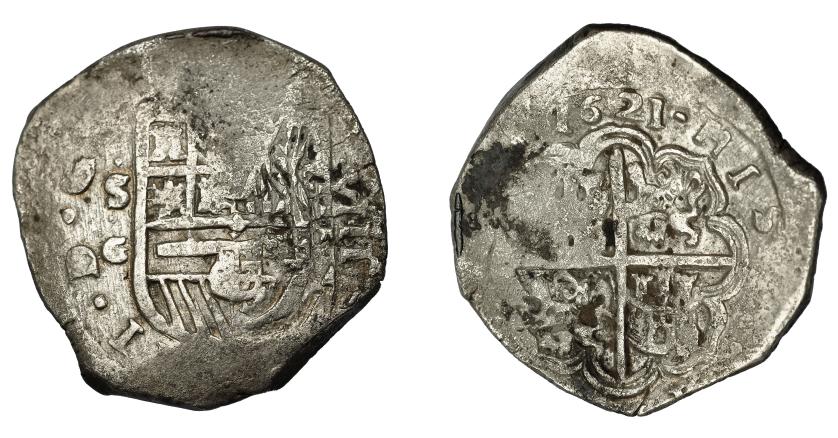535   -  FELIPE III. 8 reales. 1621. Sevilla. G. AC-981. Oxidaciones. BC+. 