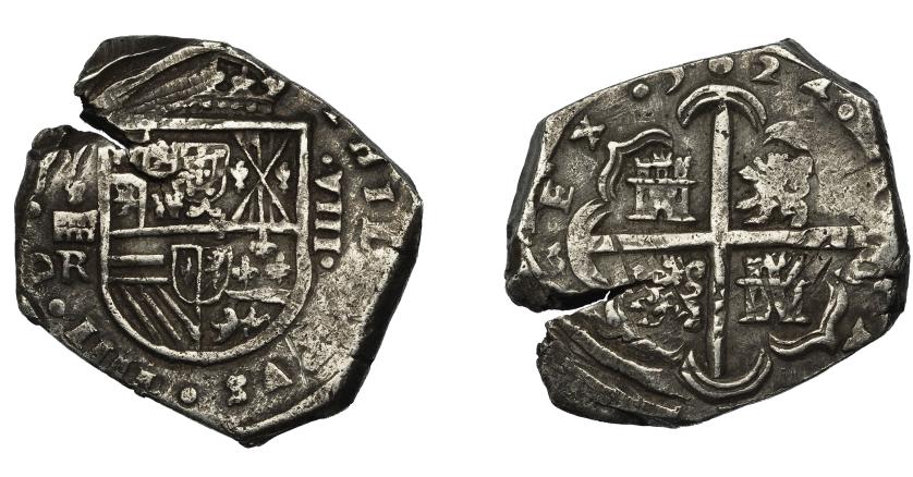 557   -  FELIPE IV. 8 reales. 1624. Segovia. R. AC-1574. Cospel abierto. MBC. Rara.