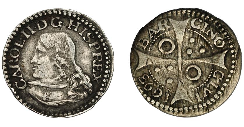 562   -  CARLOS II. Croat. 1693. Barcelona. AC-211. Pequeñas marcas. MBC.