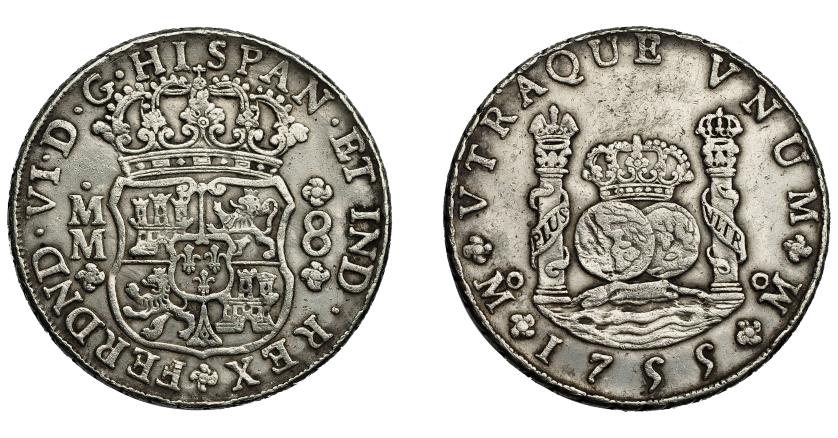 576   -  FERNANDO VI. 8 reales. 1755. México. MM. VI-366. MBC.