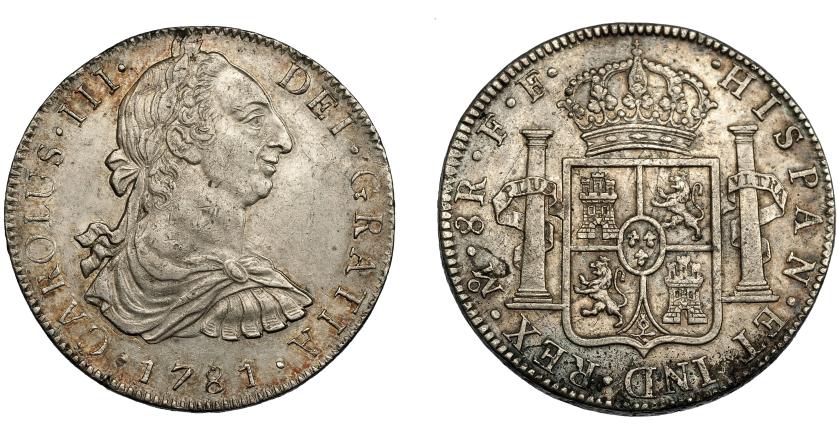 591   -  CARLOS III. 8 reales. 1781. México. FF. VI-944. Pequeñas marcas. EBC-/MBC+.