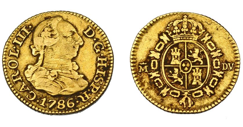 593   -  CARLOS III. 1/2 escudo. 1786. Madrid. DV. VI-1065. MBC-.