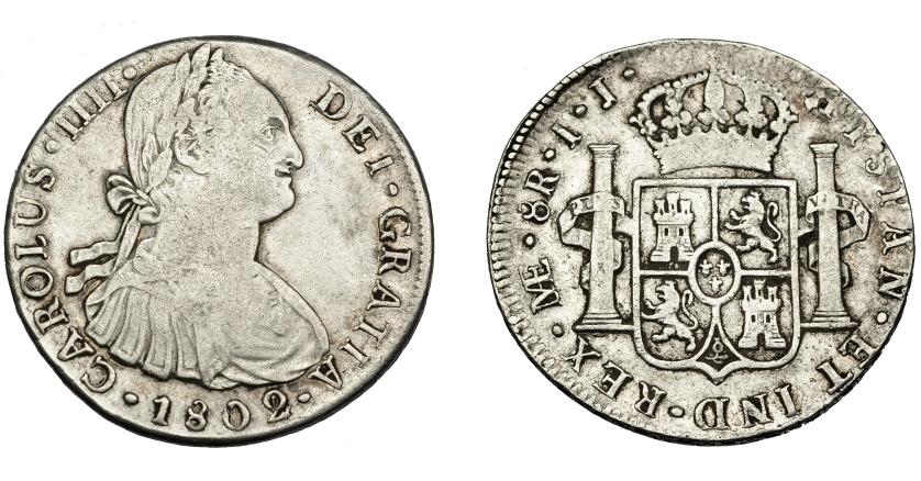 612   -  CARLOS IV. 8 reales. 1802. Lima. IJ. VI-764. MBC-/MBC.